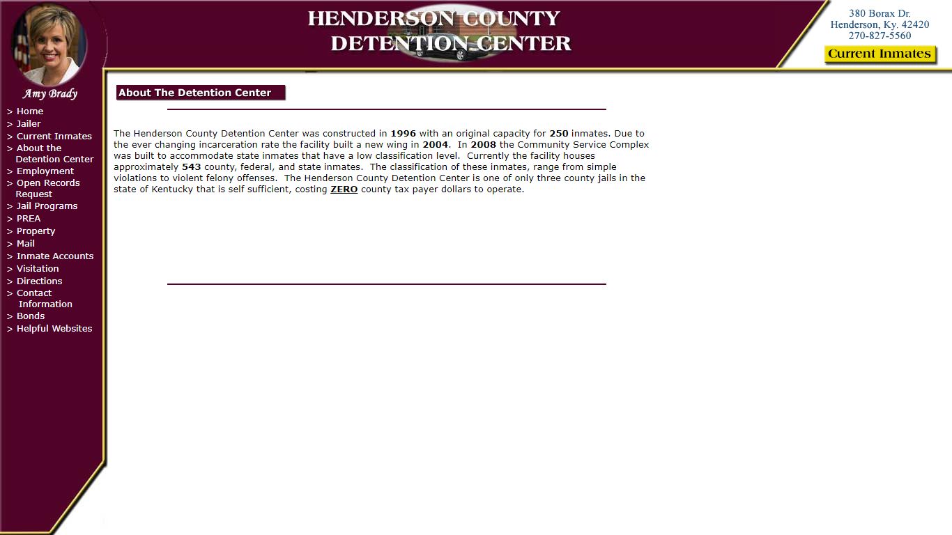 Henderson County Detention Center - About The Detention Center